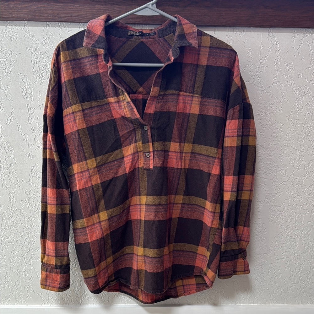 Women’s Prana 3/4 Plaid Button-Up Shirt - Small